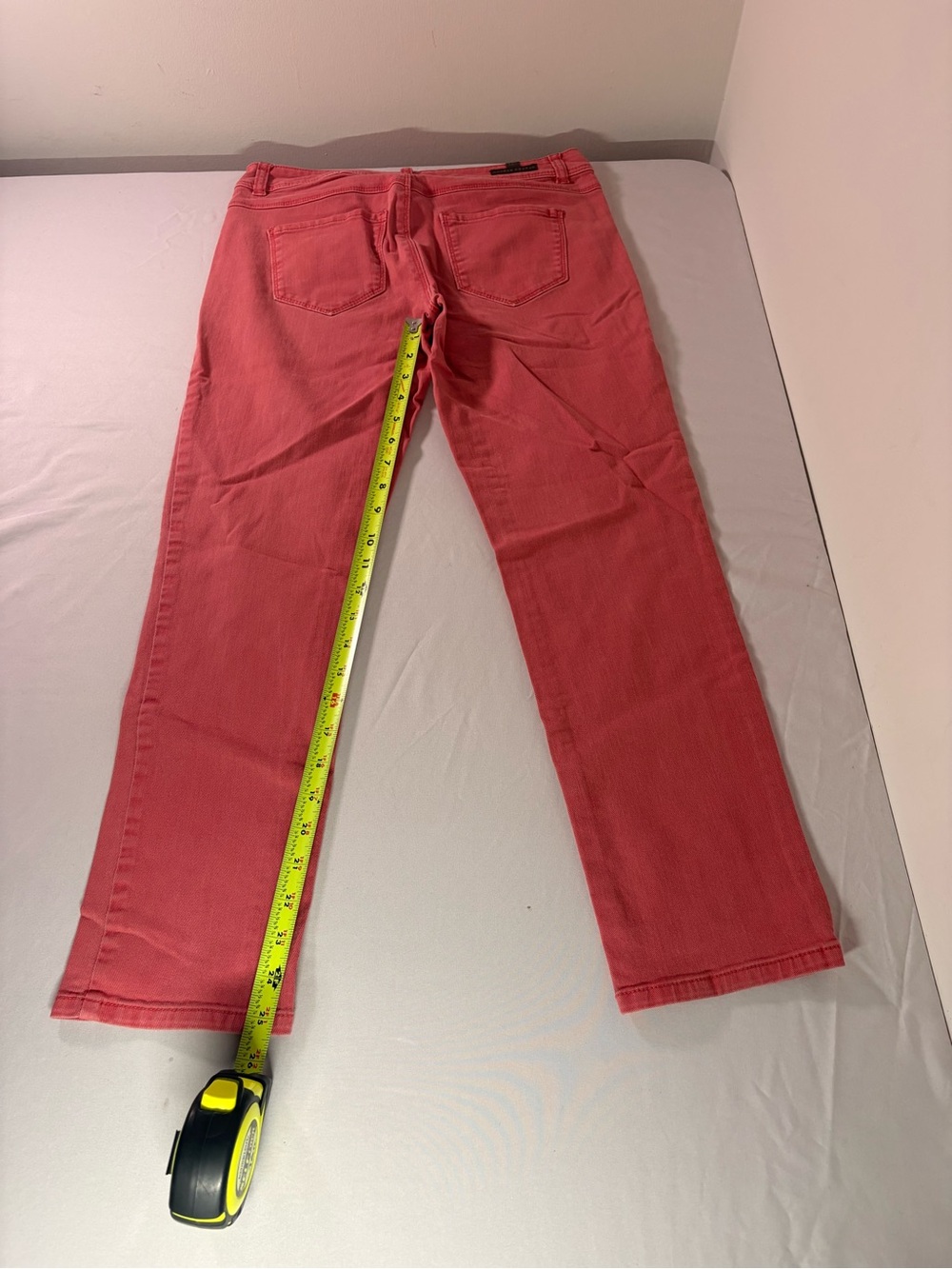 Women’s Coral Pink Straight-Leg Jeans - Picture 3 of 3